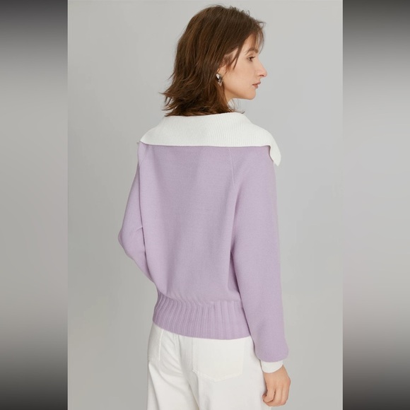 Wool blend flap collar sweater - Picture 4 of 6